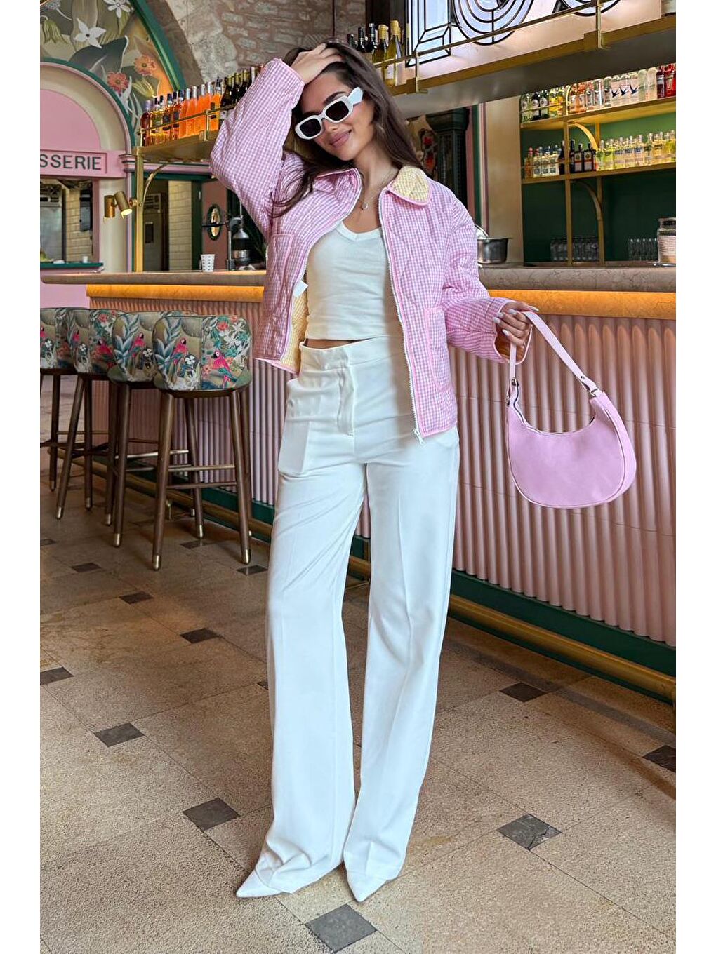 Pembe Pötikareli Cepli Kadın Mont Mg2488-6