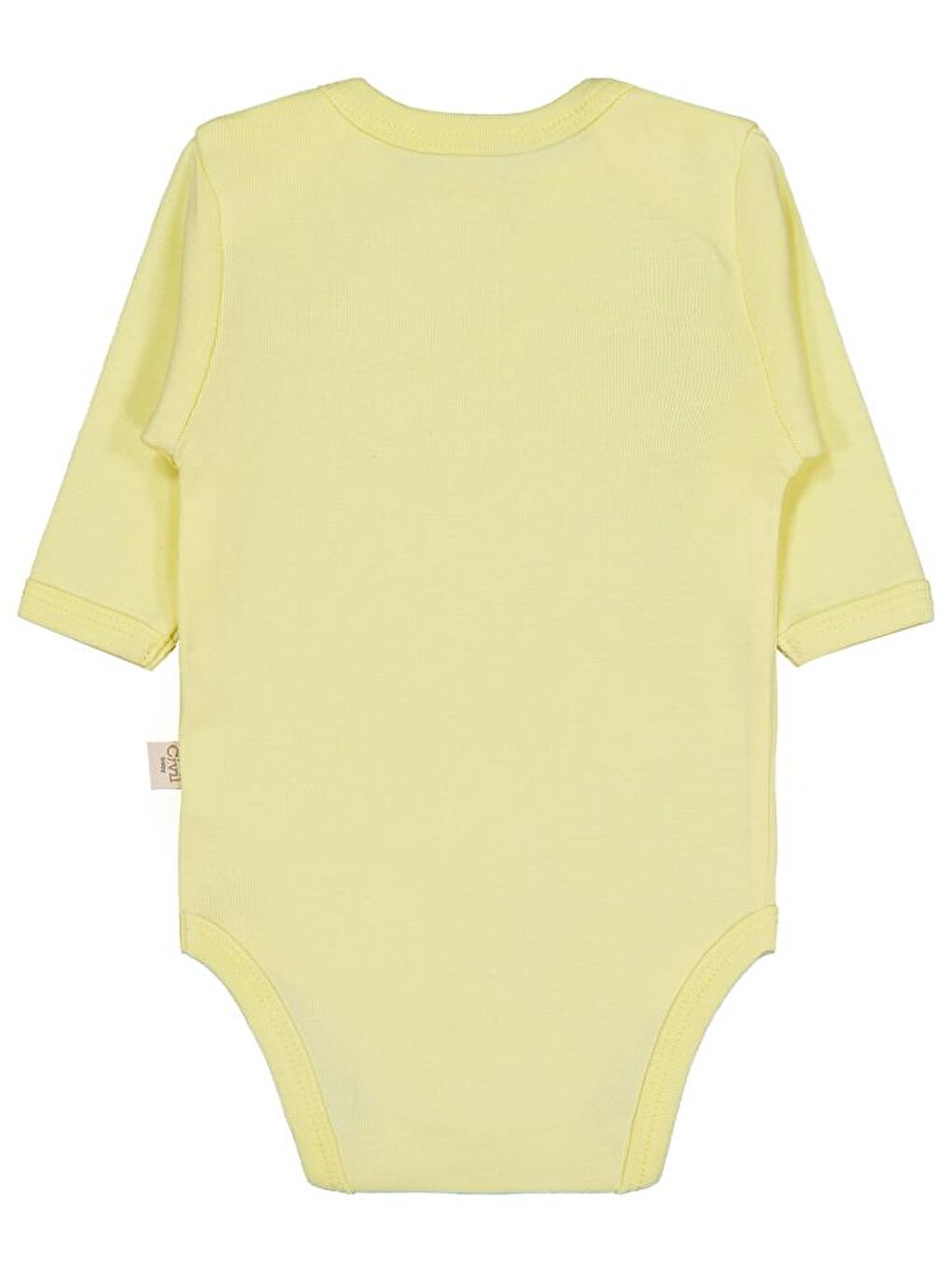 Baby Düz Renkli Uzun Kol Çıtçıtlı Badi - Sarı 1-3 Ay-2
