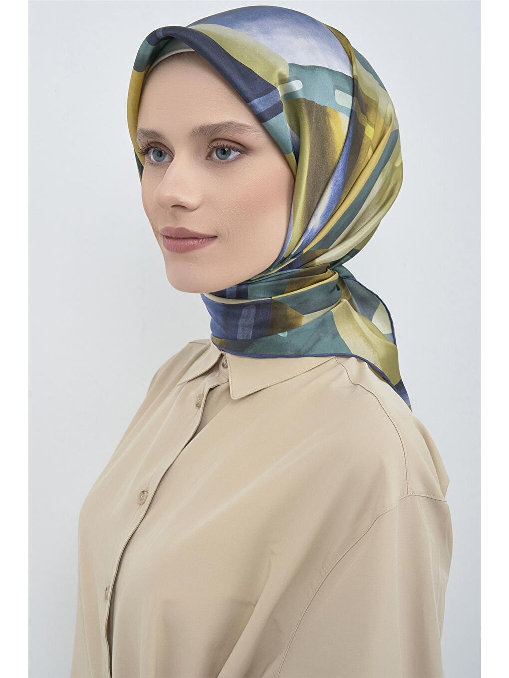 Yeşil Saf İpek Sura Eşarp 9510D 81-1