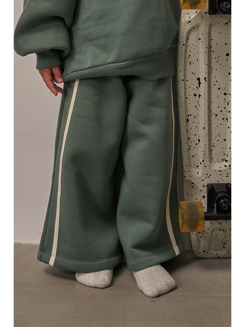 Yeşil Nefti Wide Leg Eşofman Altı