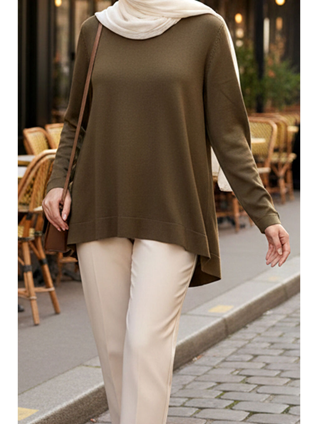 Basic Triko Tunik 902 Açık Kahverengi-1