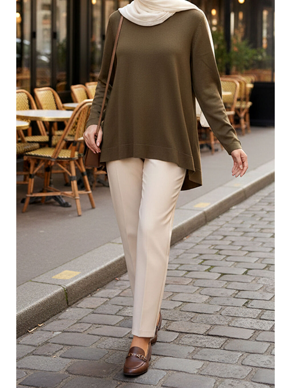 Basic Triko Tunik 902 Açık Kahverengi-3