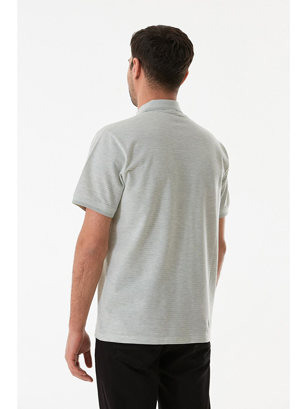 Turkuaz Cepli Düğmeli Polo Yaka Tişört-2