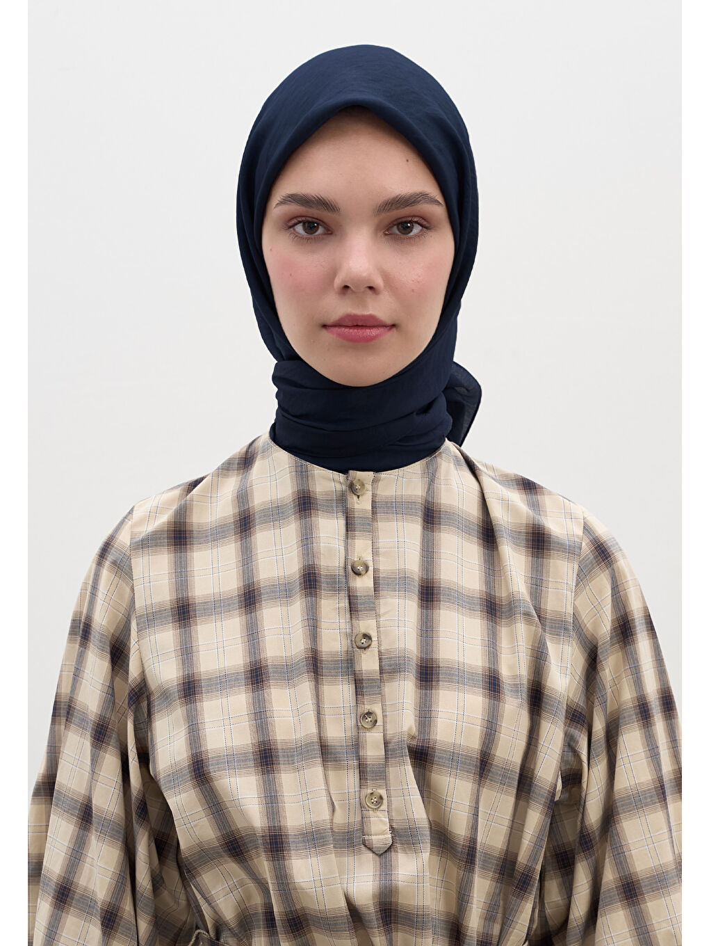 Pamuk Viskon Eşarp Lacivert-3