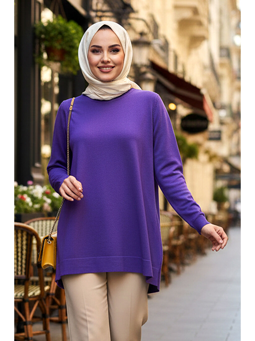 Basic Triko Tunik 902 Mor
