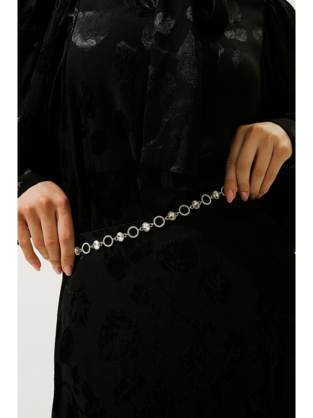 Gri Halka Sıra Taşlı Kemer Gümüş-1