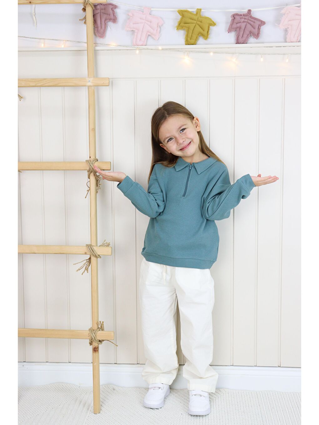 Yeşil Waffle Theme Sweatshırt-9