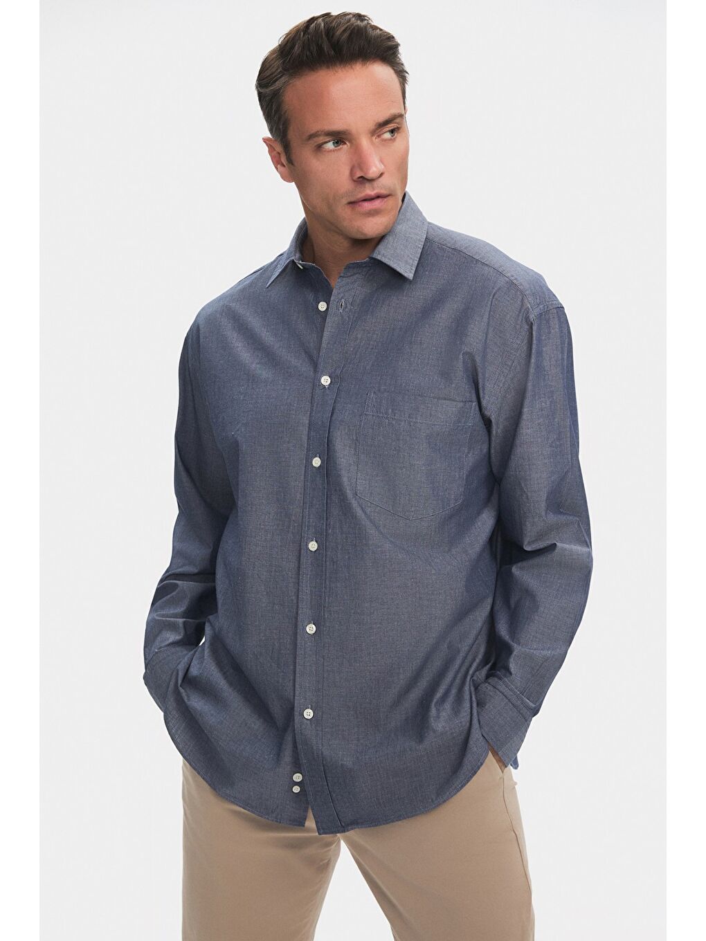 İndigo Exclusive Erkek Oversize Gömlek-3