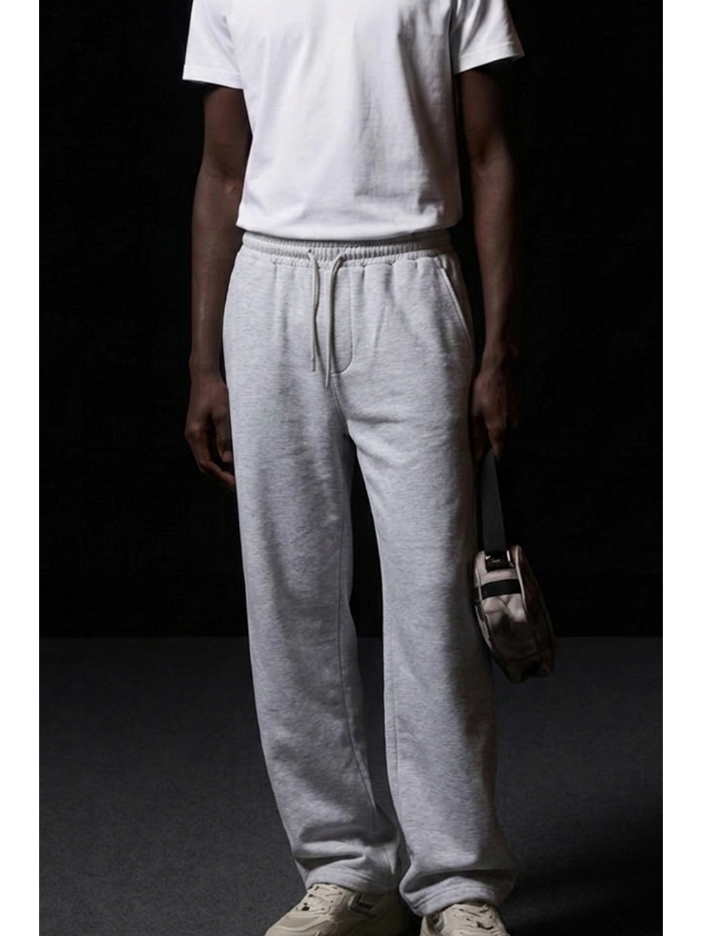 Erkek Beli Lastikli Premium Jogger A.gri Eşofman Altı-4
