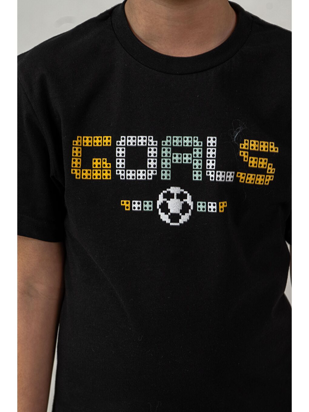 Siyah Goals Baskılı Erkek Çocuk Şort - Tişört Takımı-2