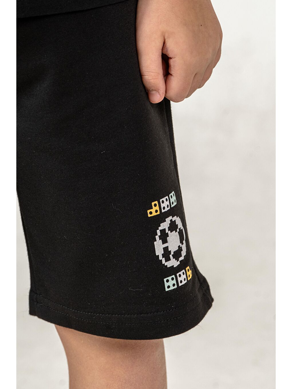 Siyah Goals Baskılı Erkek Çocuk Şort - Tişört Takımı-3