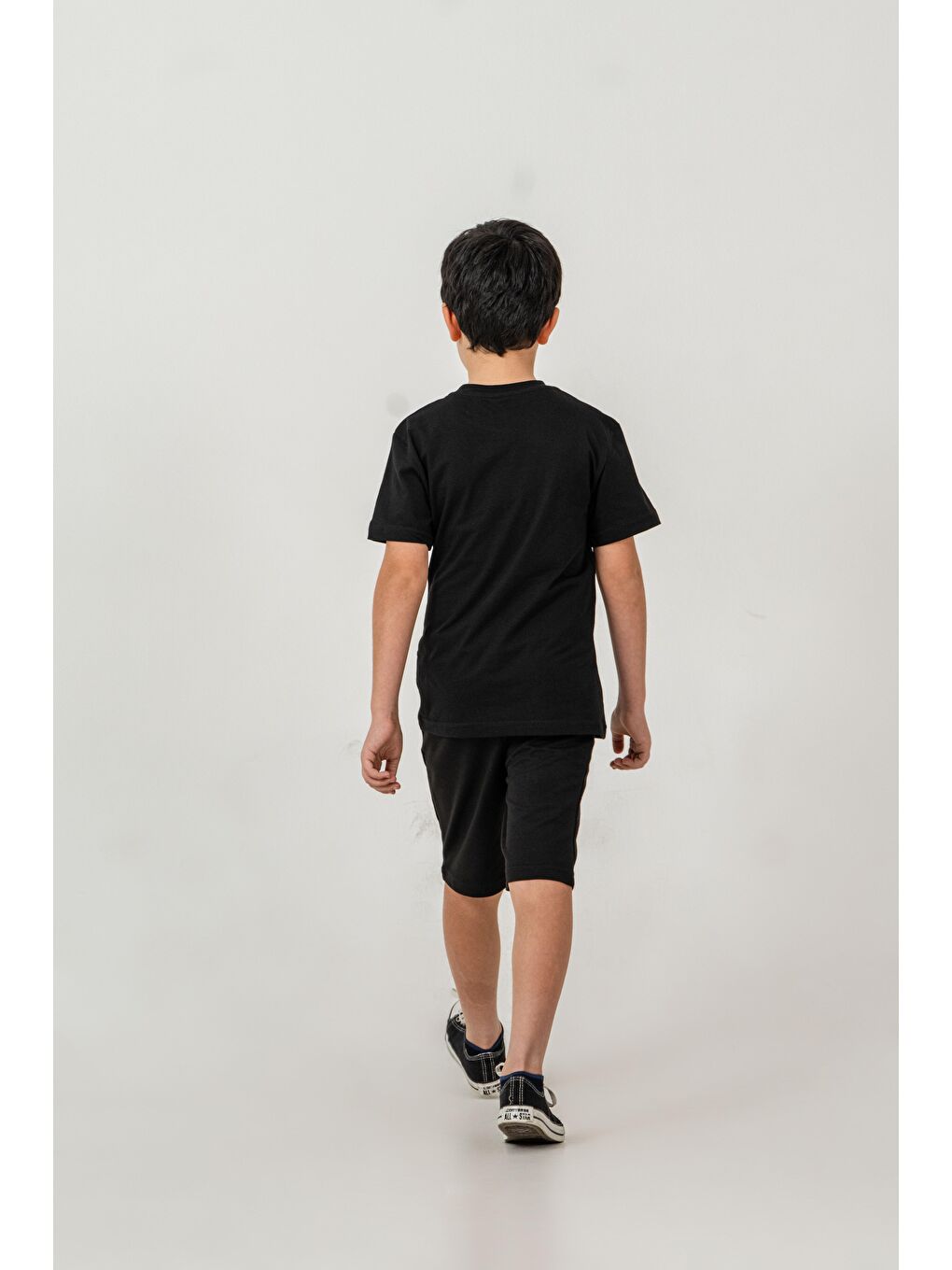 Siyah Goals Baskılı Erkek Çocuk Şort - Tişört Takımı-4