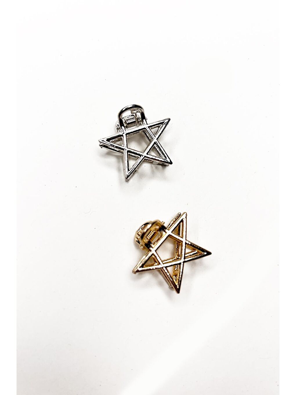 Sarı Mini Yıldız Metal Mandal Toka 2'li Paket-1