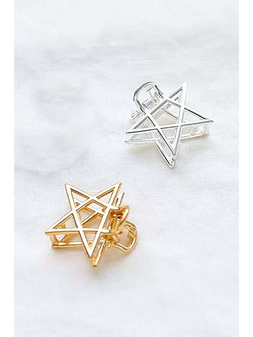 Sarı Mini Yıldız Metal Mandal Toka 2'li Paket-4