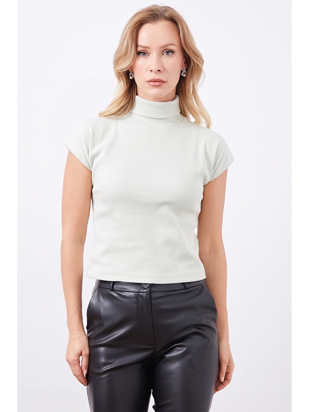 Yeşil Fitilli Balıkçı Yaka Slim Fit Tişört