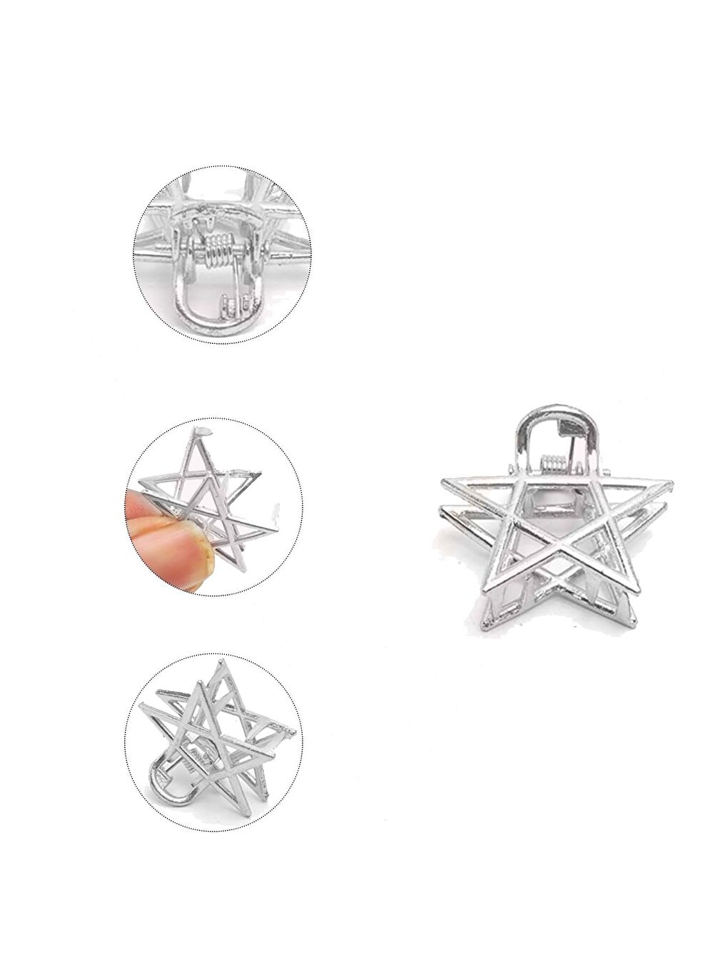 Sarı Mini Yıldız Metal Mandal Toka 2'li Paket-5