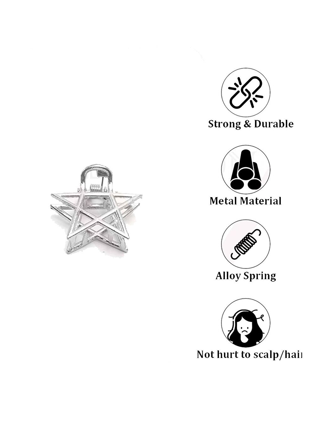 Sarı Mini Yıldız Metal Mandal Toka 2'li Paket-6