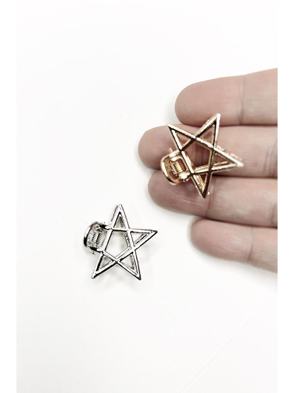 Sarı Mini Yıldız Metal Mandal Toka 2'li Paket-8