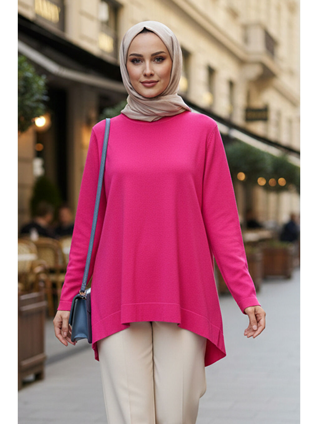 Basic Triko Tunik 902 Fuşya-1