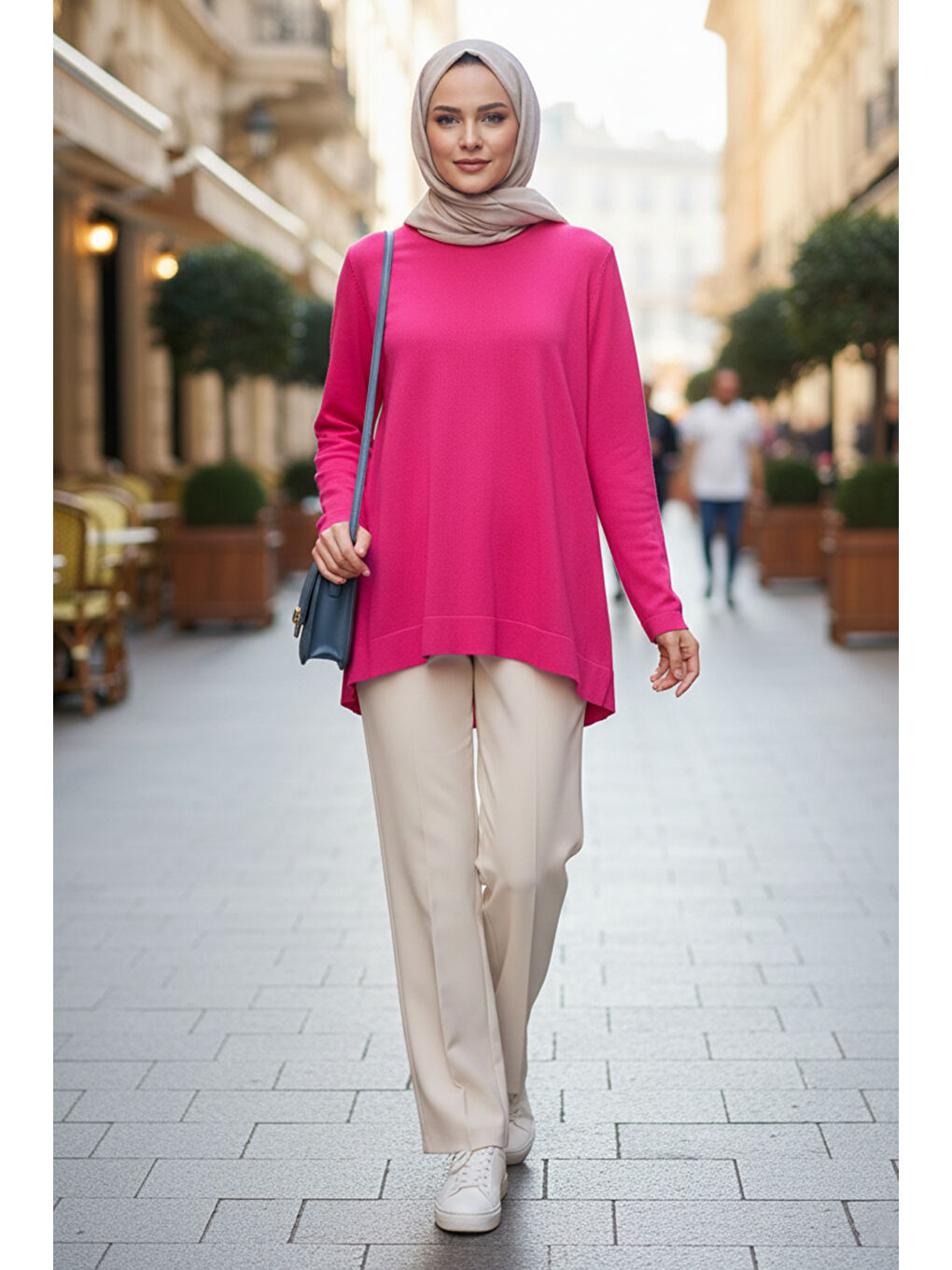 Basic Triko Tunik 902 Fuşya-2