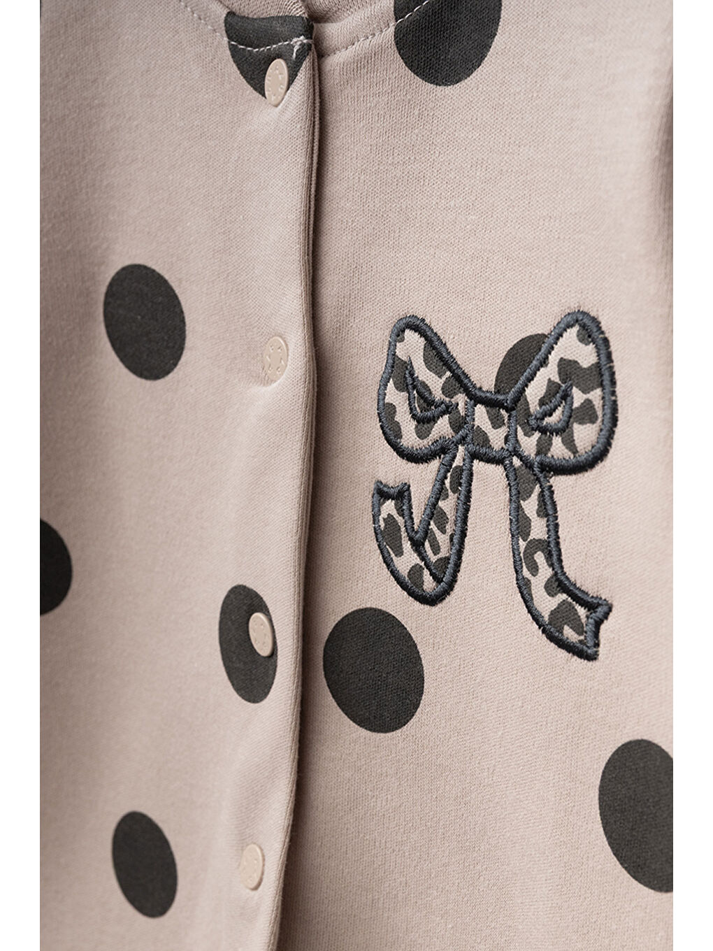 Bej Kız Bebek Çıtçıtlı Fiyonk Nakişli Patikli Tulum 0 Ay 6 Ay-1