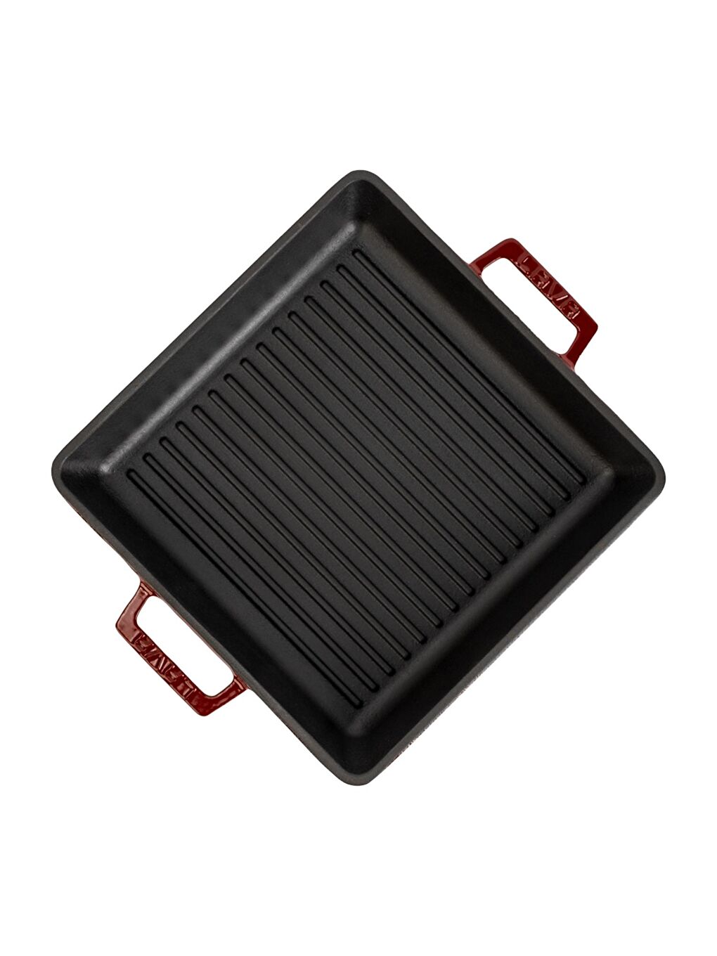 Bordo Kare Izgara Tavası Döküm Demir Yekpare Çift Kulplu Ölçü 26x26cm.-2