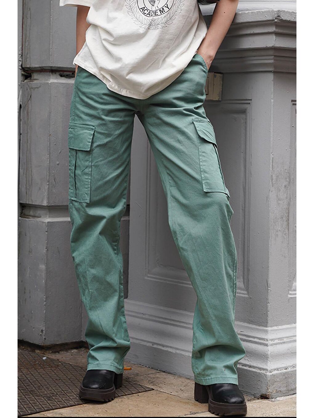 Mint Yeşili Cep Detaylı Kargo Pantolon Mg1602-5