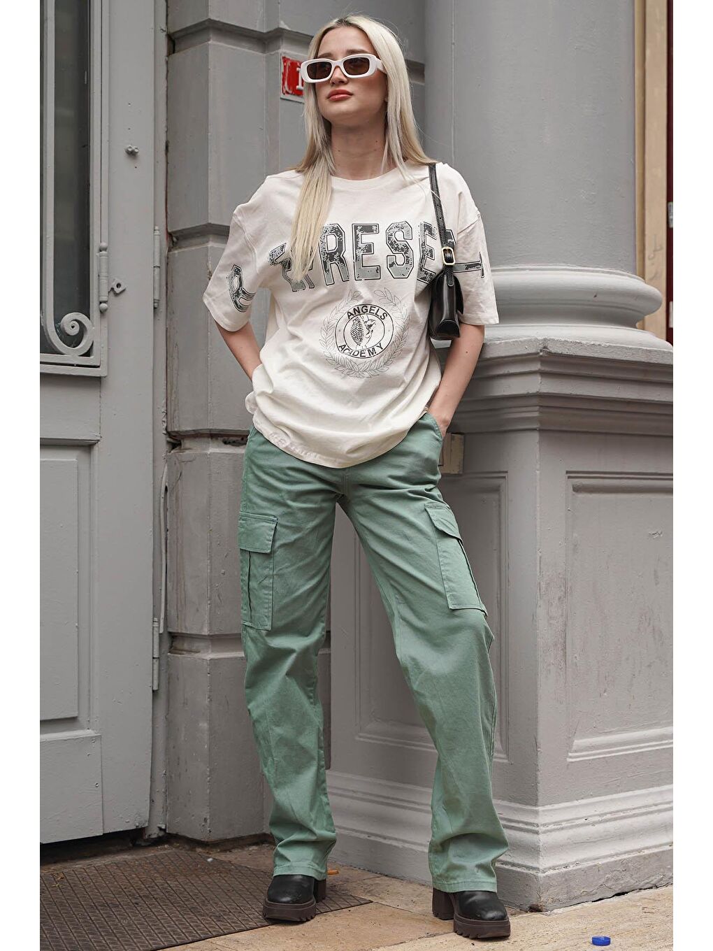 Mint Yeşili Cep Detaylı Kargo Pantolon Mg1602-6