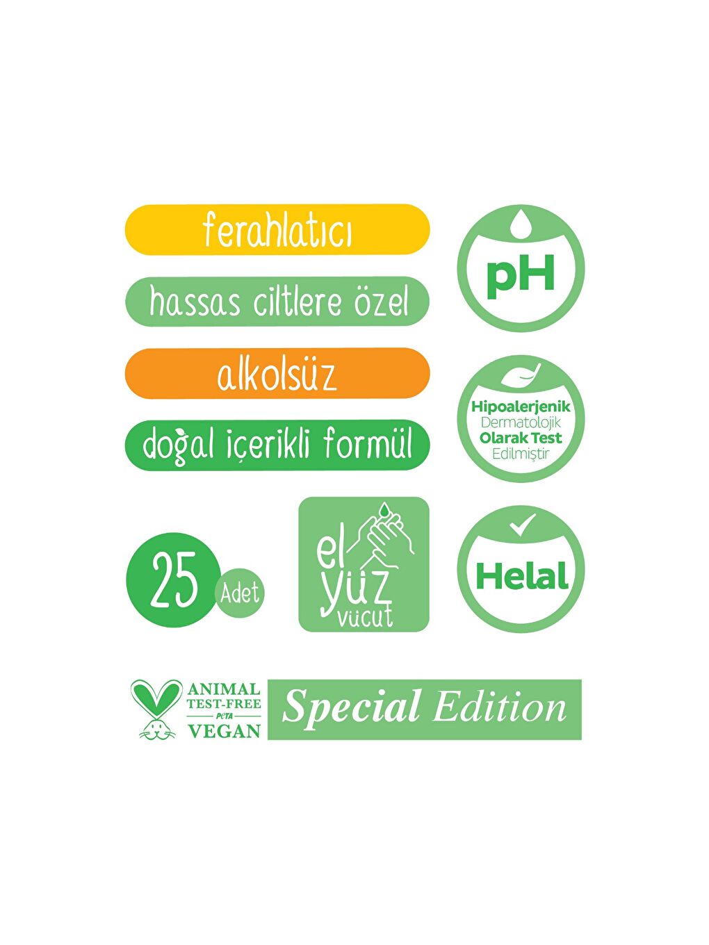 Natural Kişisel Bakım Havlusu Çanta Boy 25 Yaprak-3