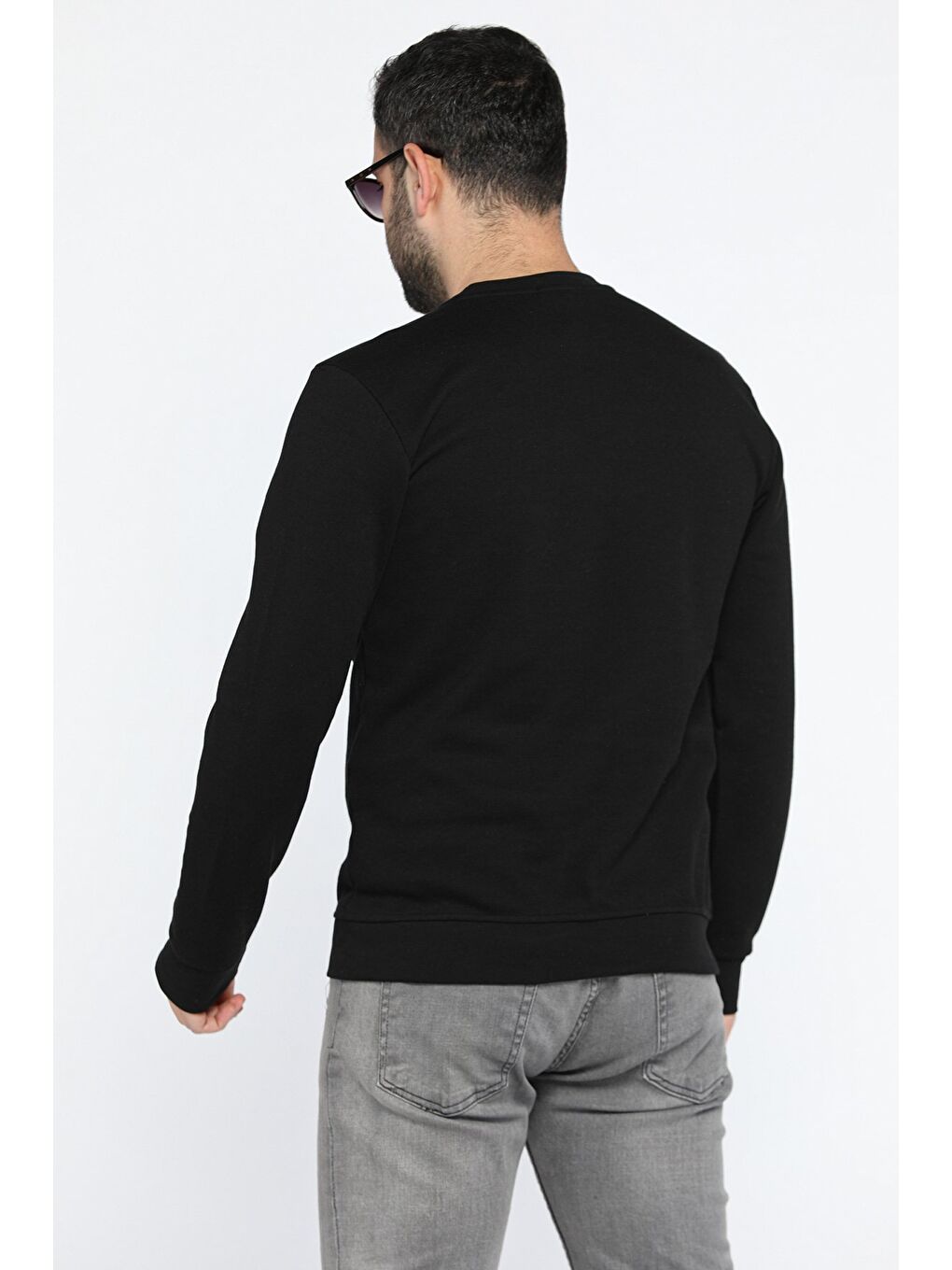 Mishar İtalia Siyah Bisiklet Yaka Cepli Erkek Sweatshirt - 2