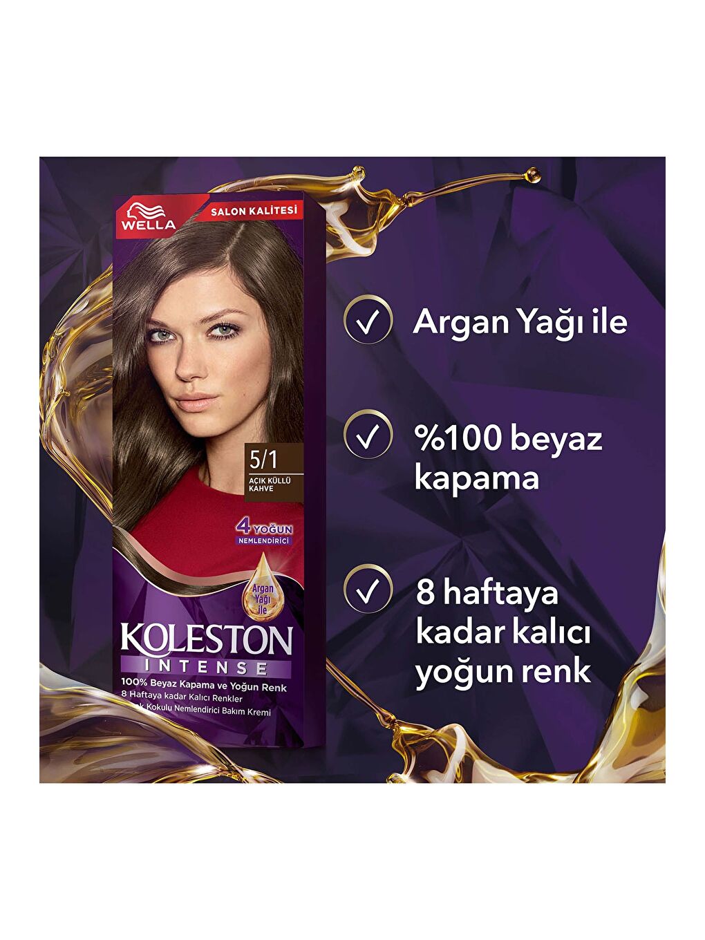 Wella Renksiz Koleston Intense Saç Boyası 5/1 Ekstra Küllü Kahve - 5