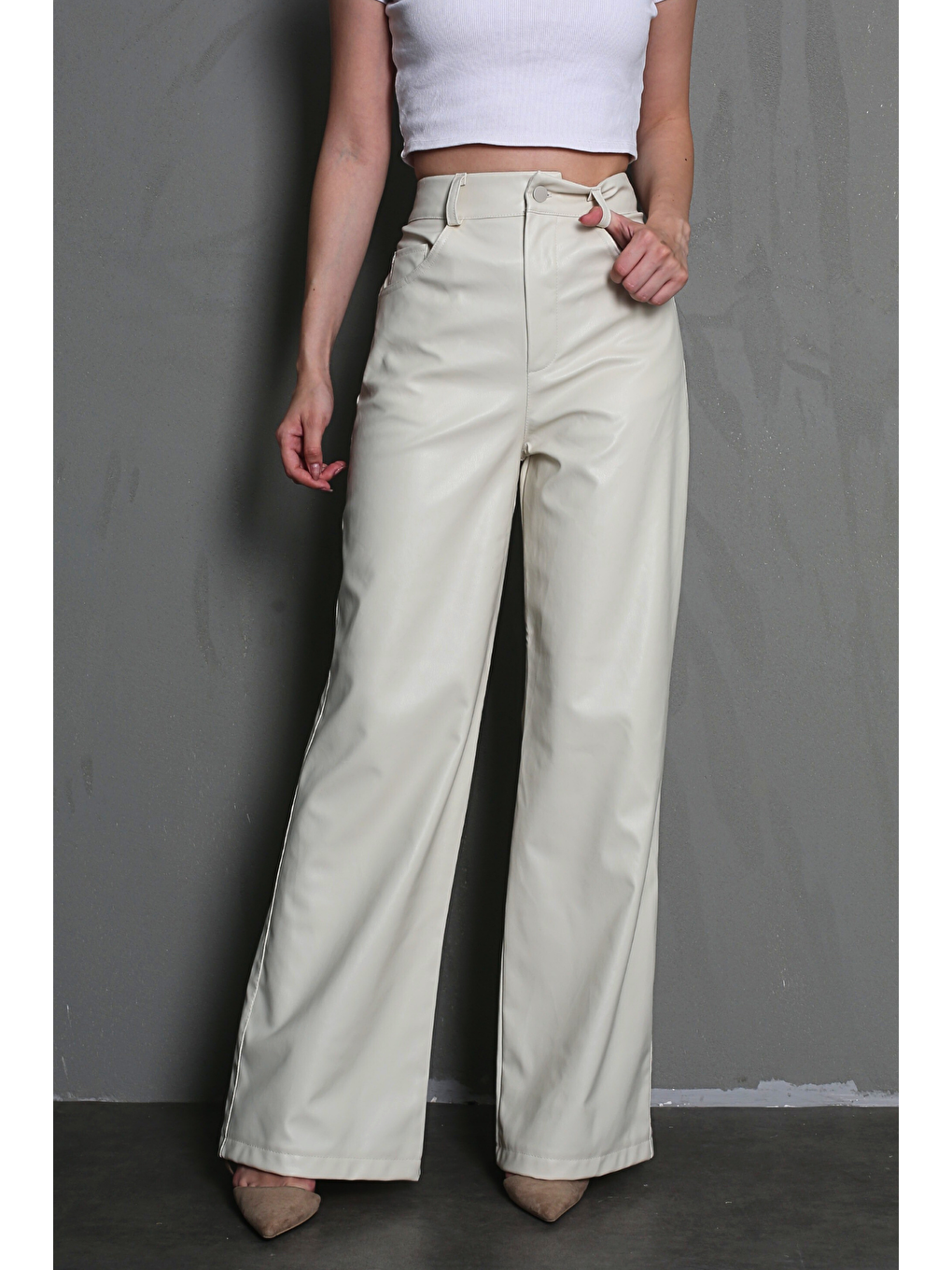 Bej Deri Pantolon Mg1316-1