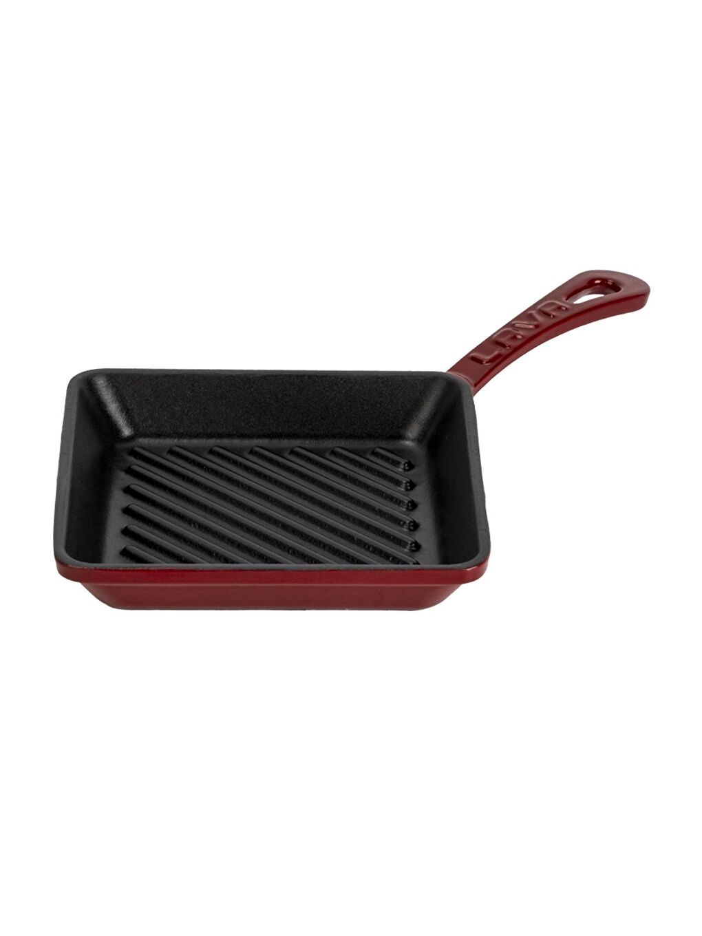 Bordo Mini Kare Izgara Tava Döküm Demir Yekpare Saplı Ölçü 16x16cm.-1
