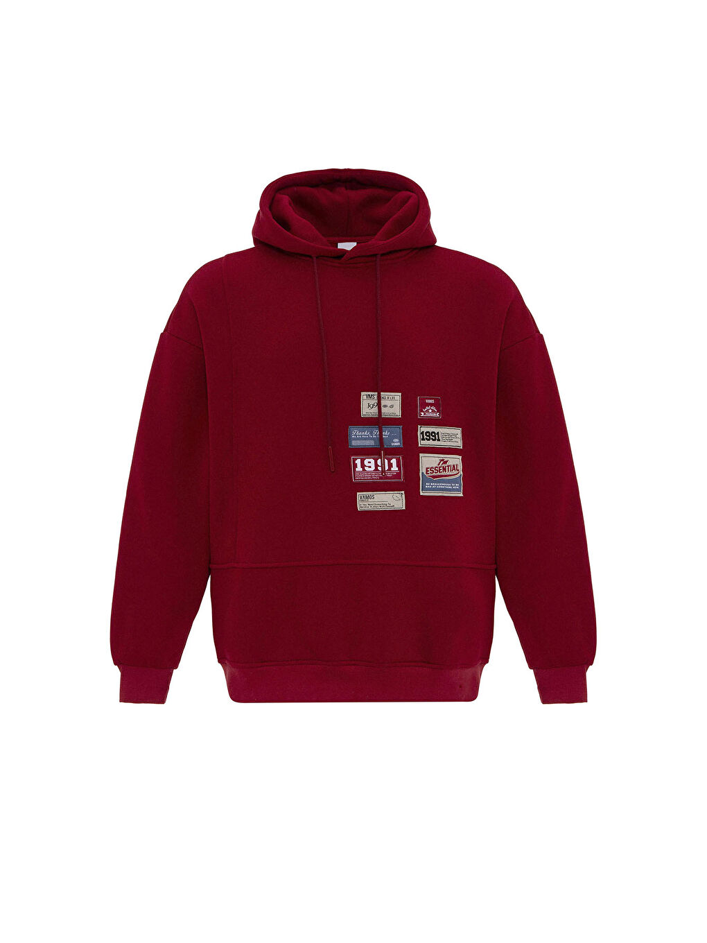 VAMOSCLO Bordo ETİKET DETAYLI OVERSIZE SWEATSHIRT BORDO