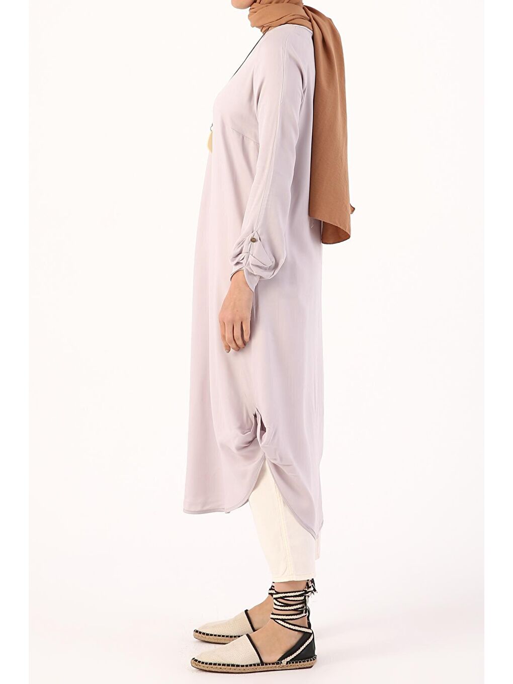 Açık Lila Reglan Kol Kolyeli Viskon Tunik-2