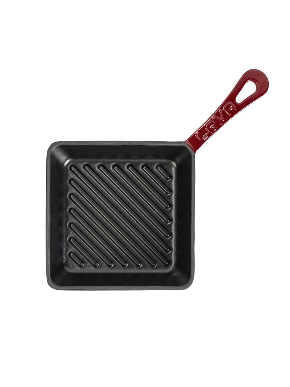 Bordo Mini Kare Izgara Tava Döküm Demir Yekpare Saplı Ölçü 16x16cm.-2