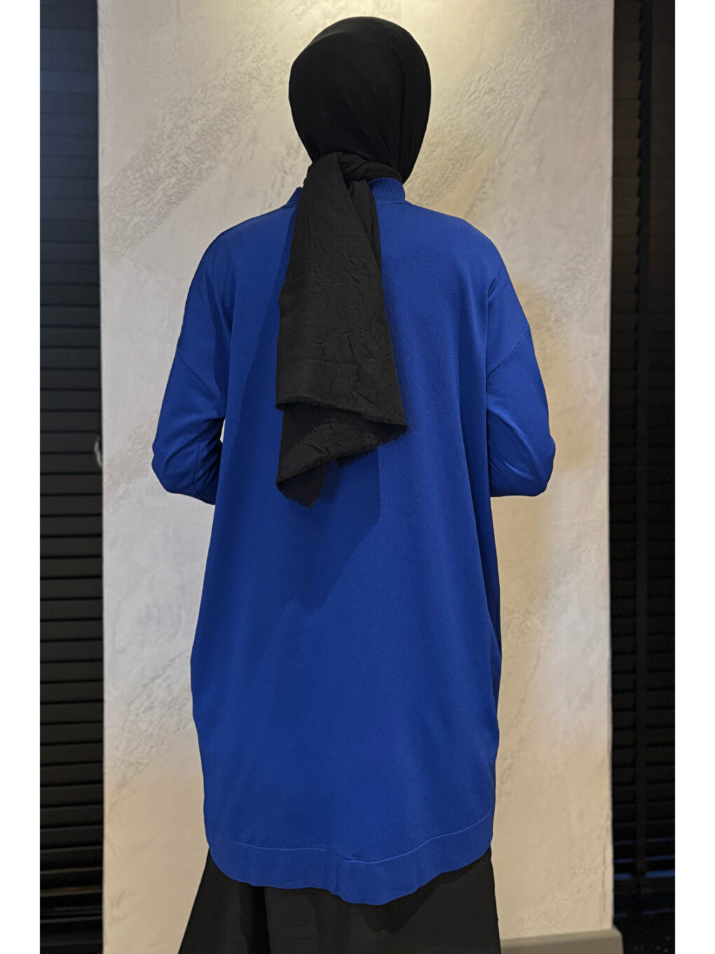 Mavi Kadın Gold Düğme Detaylı Tesettür Triko Hırka-6