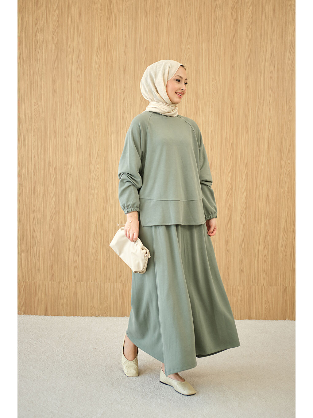 Kadın Etekli Takım Koyu Yeşil-2