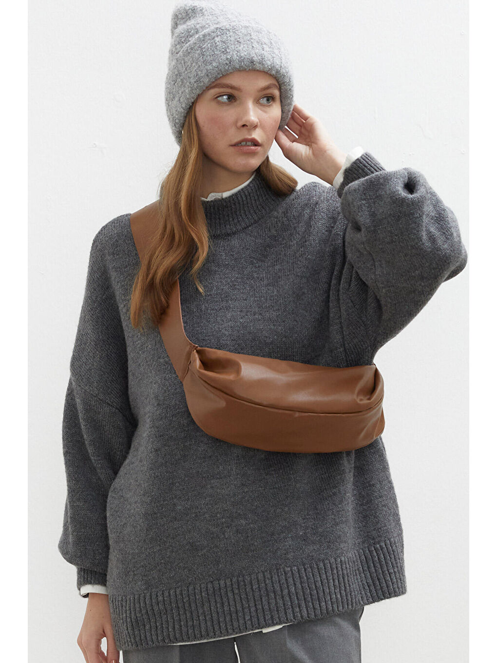 Kahverengi Medium City Bag Camel-1