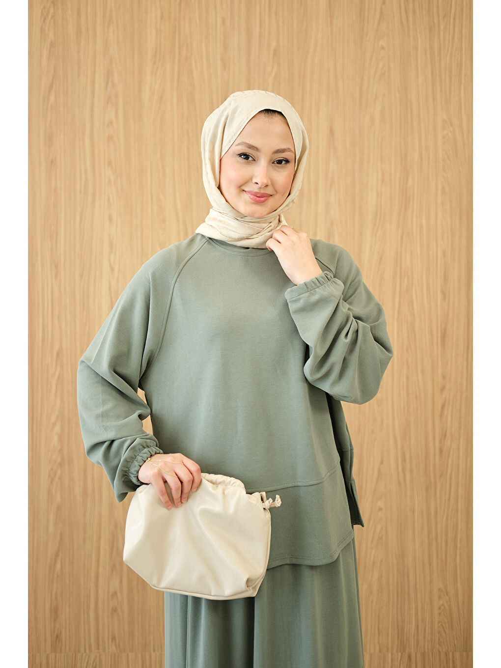 Kadın Etekli Takım Koyu Yeşil-4