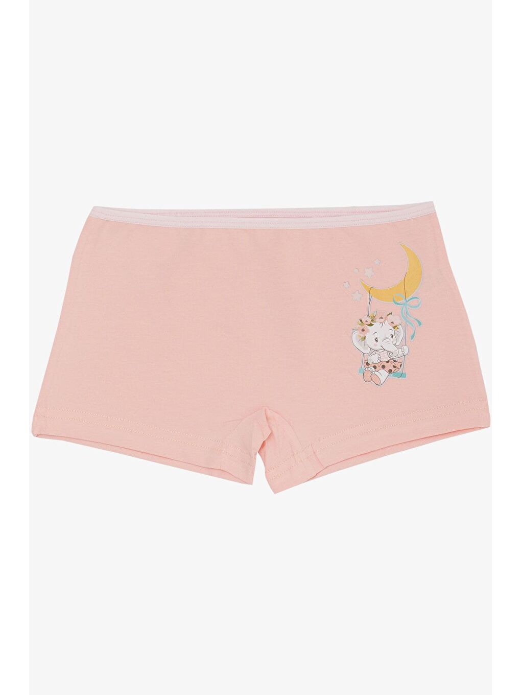Pembe Kız Çocuk Boxer Sevimli Bebek Fil Baskılı Somon (5 Yaş)