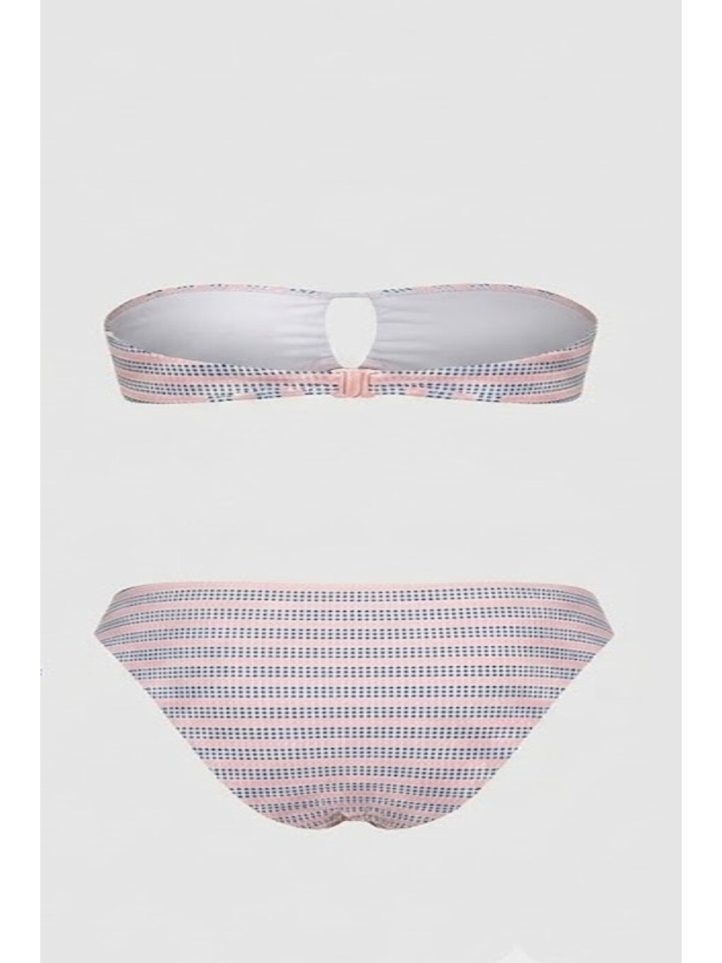 Pembe Büzgülü Bikini Takım 3270 Somon/siyah-1
