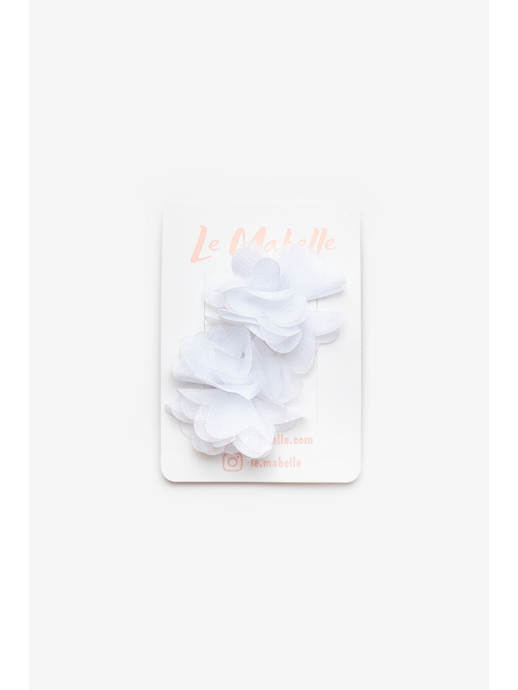 Beyaz 2'li Tül Çiçek Saçsız Bebek Tokası-1