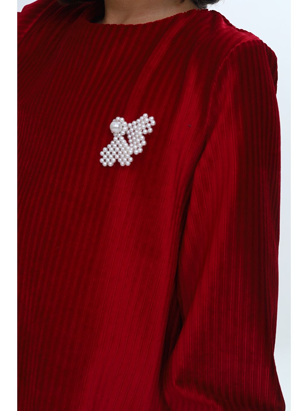 Siyah Kız Çocuk Kadife Fırfır Detaylı Elbise-4