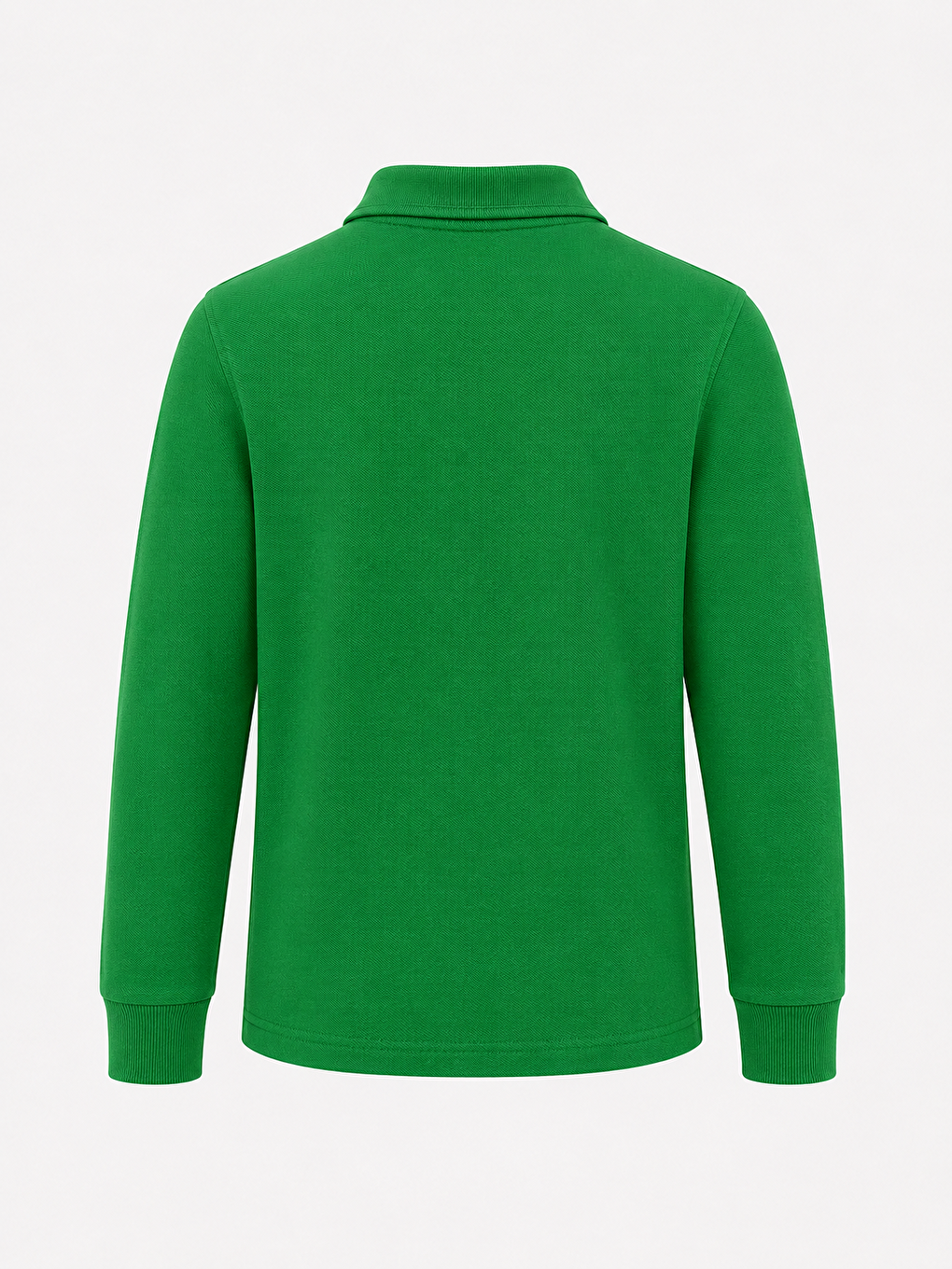 Yeşil Kids Polo Yaka Basic Uzun Kollu Unisex Erkek Çocuk Tişört-2