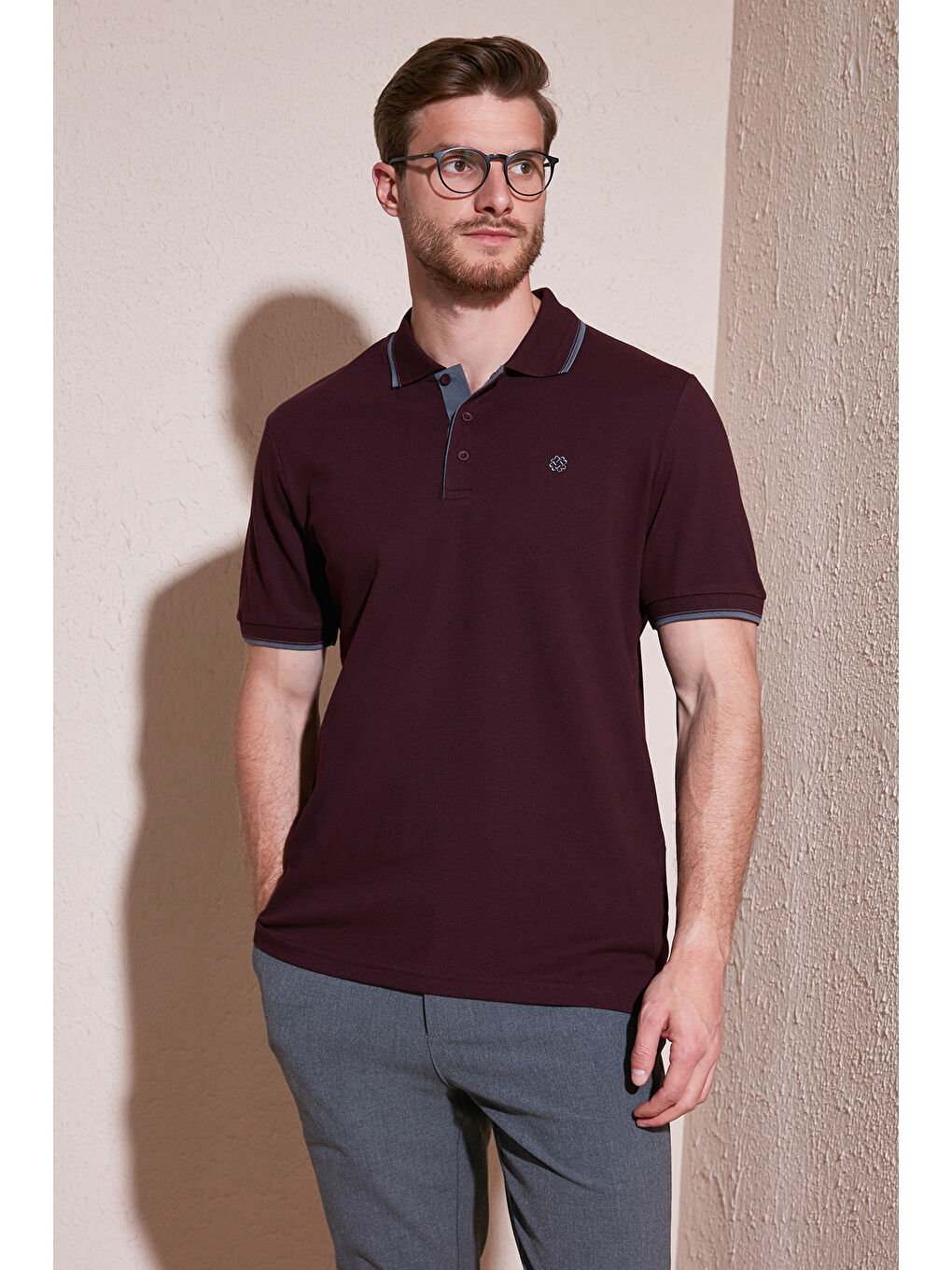 Siyah Pamuklu Slim Fit Şerit Detaylı Düğmeli Polo Yaka 5'li Paket %100 Pamuk Tişört 5902118S5-5