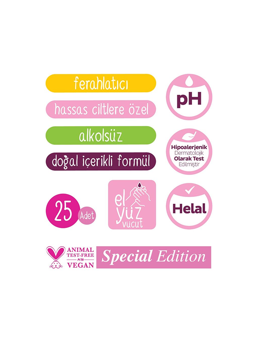 Floral Kişisel Bakım Havlusu Çanta Boy 6x25 (150 Yaprak)-3