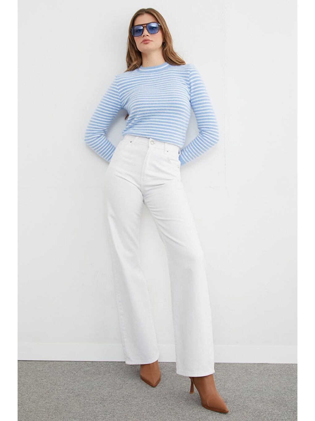 Mavi Çizgili Sakallı Kazak-1