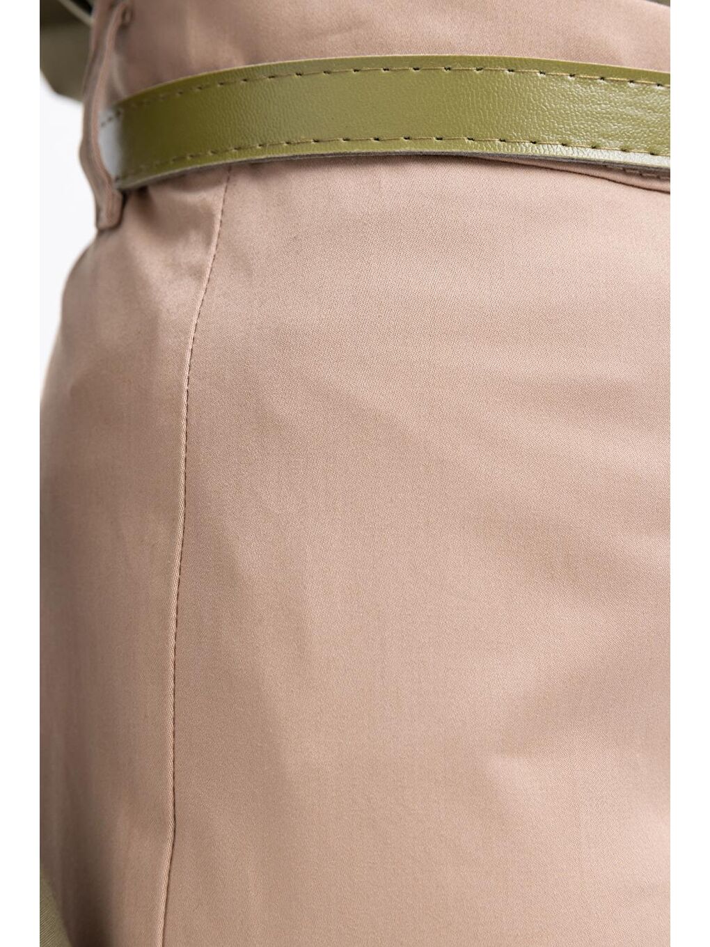 Bej Vizon-Geniş Paça Elastanlı Pantolon-3