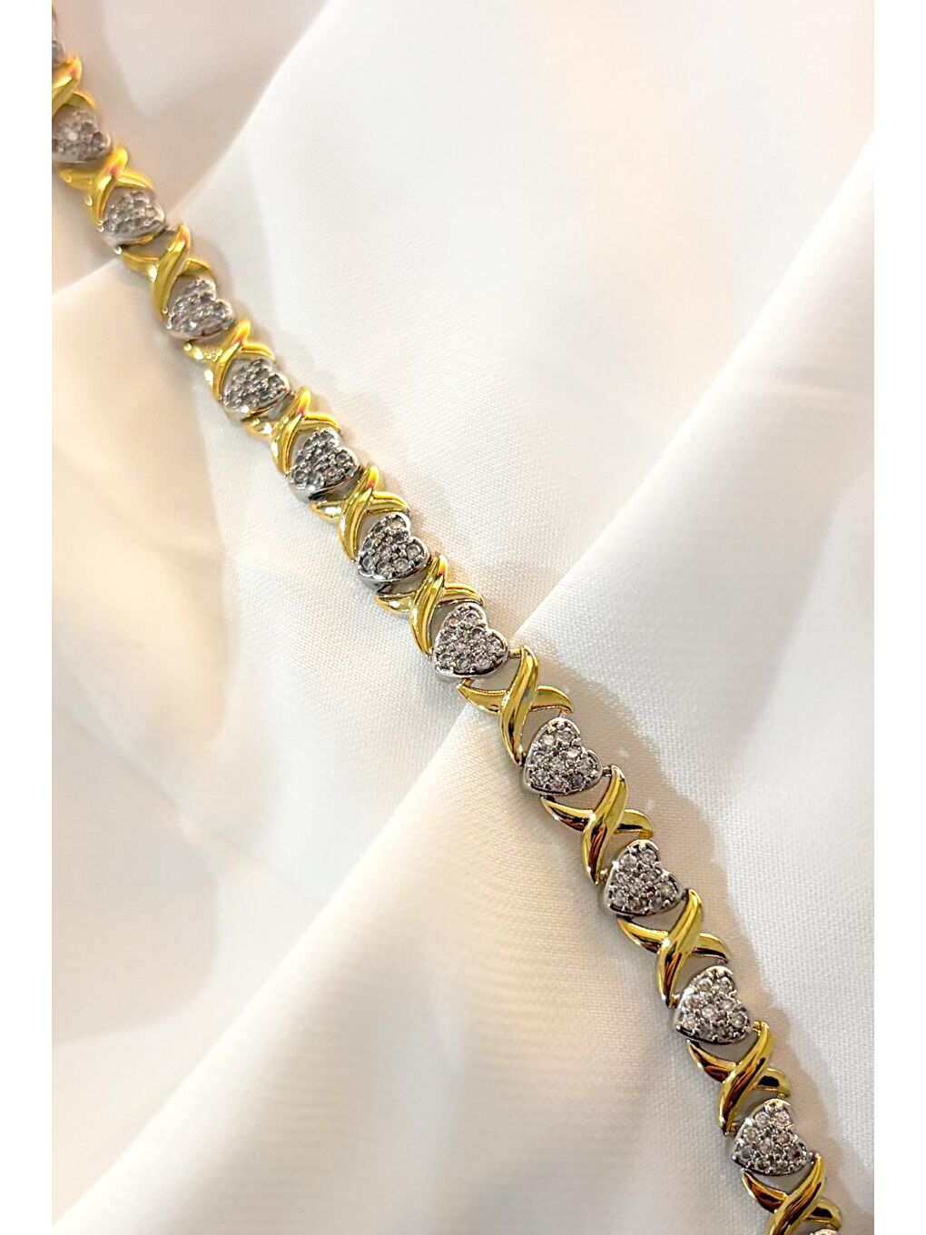 Sarı Zirkon taşlı Kalp ve Gold Detaylı VIP Suyolu Bileklik-3